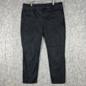 J Crew Jeans Women 32 (fits 34x26) Black Denim Curvy Vintage Slim Straight